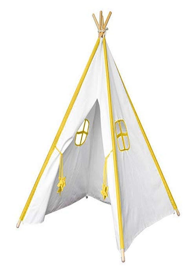next day art Tent House for Kids Kids Tepee Tent with Padded Mat,Kids Canopy Play Tent,Playard,Playhouse Big Portable Tent for Kids for Indoor&Outdoor- Yellow, Tent House Theme - Image 2